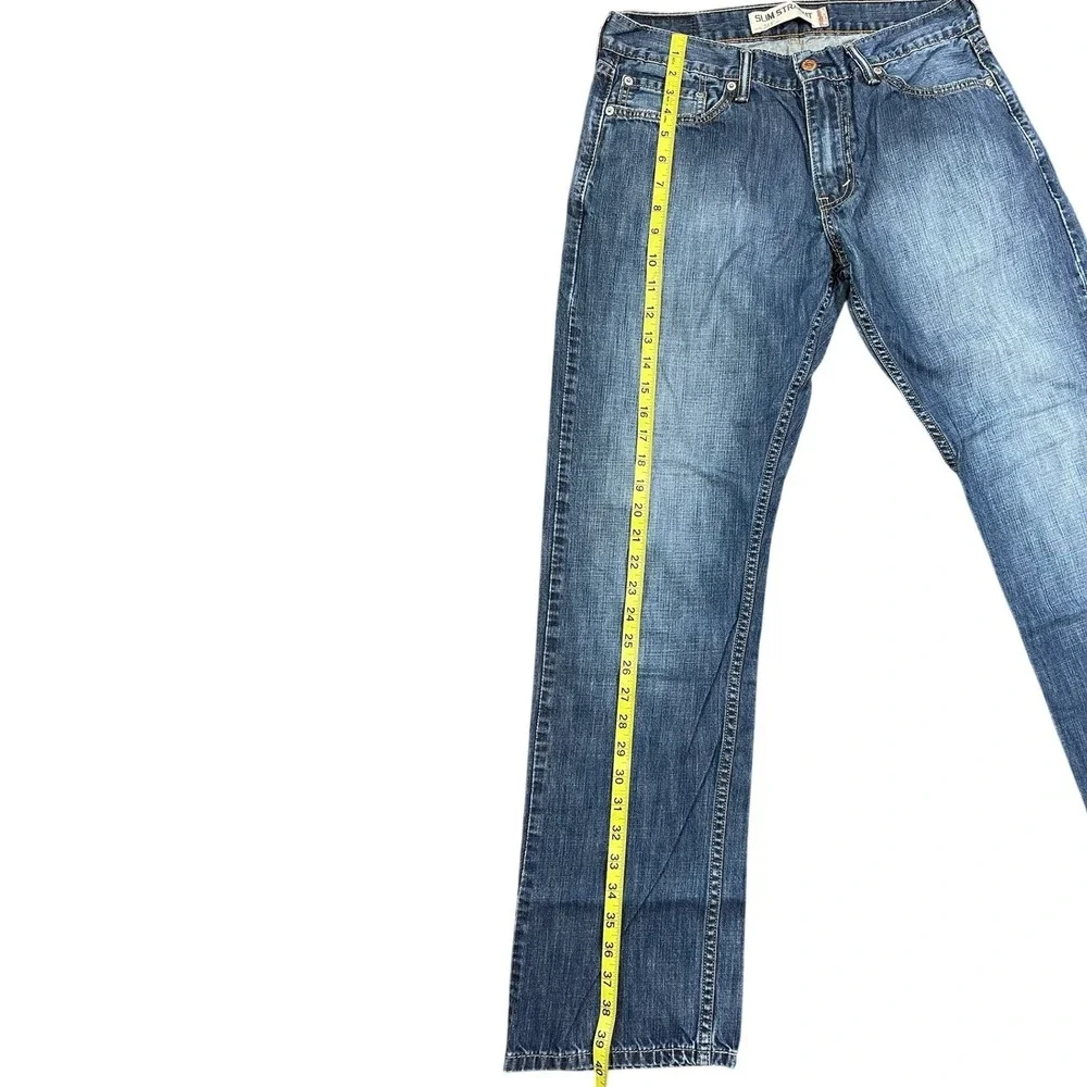Levis 514‎ Slim Straight Jeans Mens 33x32 Blue Denim Medium Wash Cotton Pants